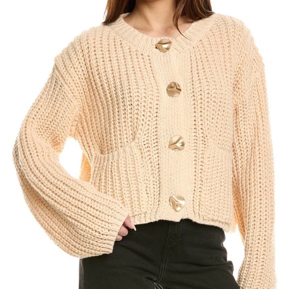 Zara Cream Knit Cardigan with Gold Buttons - Picture 5 of 5